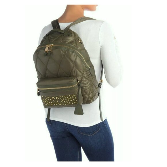 NWT MOSCHINO Studded Quilted Logo Backpack, Studded Bag for Travel School Chic main image 13